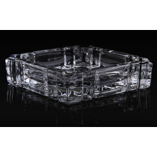 Haonai Diameter 15cm- Clear Glass Ashtray - Round Indoor Ashtray with 4 Cigarette Slots - Perfect Gift for Smokers